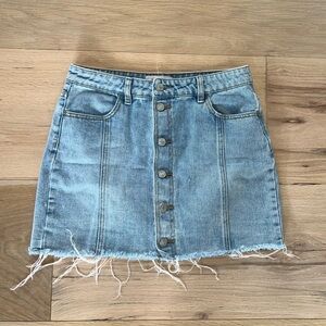 Pacsun Denim Skirt Light Wash With Buttons Size 27